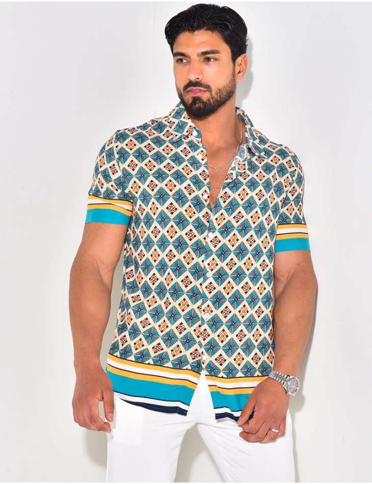 Chemise manches courtes à rayures