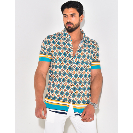 Chemise manches courtes à rayures