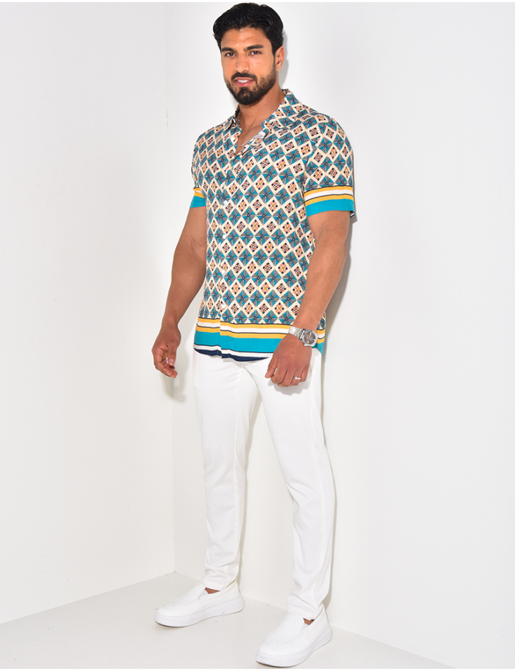 Chemise manches courtes à rayures