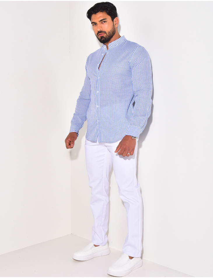 Chemise manches longues à rayures Chemise manches longues à rayures