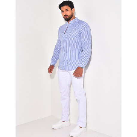 Chemise manches longues à rayures Chemise manches longues à rayures