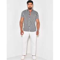 Chemise manches courtes à rayures Chemise manches courtes à rayures