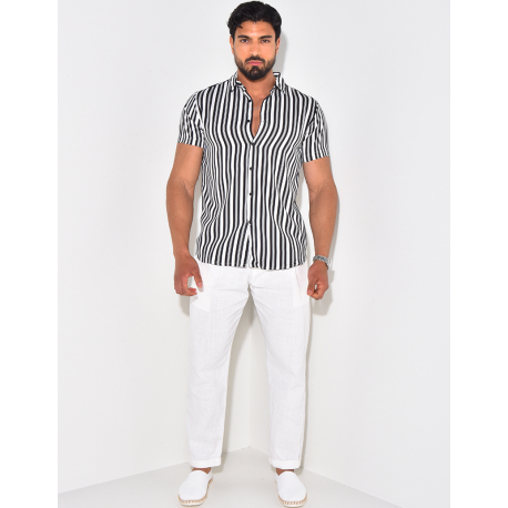 Chemise manches courtes à rayures Chemise manches courtes à rayures