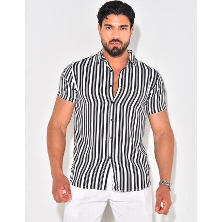 Chemise manches courtes à rayures Chemise manches courtes à rayures