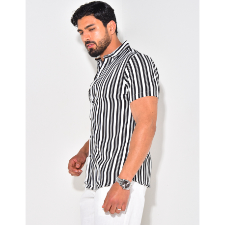 Chemise manches courtes à rayures Chemise manches courtes à rayures