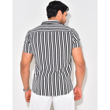 Chemise manches courtes à rayures Chemise manches courtes à rayures