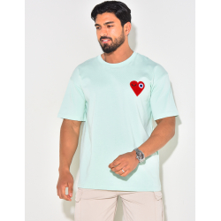 T-shirt coeur brodé