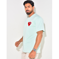 T-shirt coeur brodé