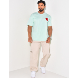 T-shirt coeur brodé