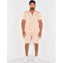 Ensemble short et chemise plissé Ensemble short et chemise plissé
