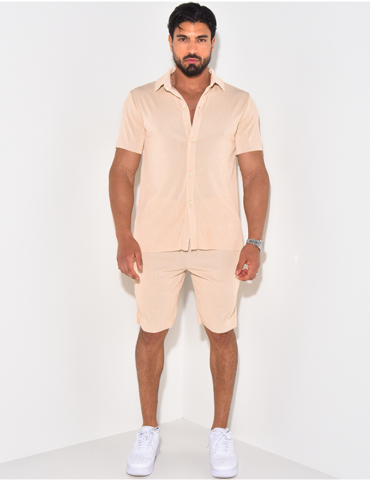 Ensemble short et chemise plissé Ensemble short et chemise plissé
