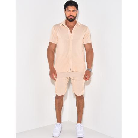 Ensemble short et chemise plissé Ensemble short et chemise plissé