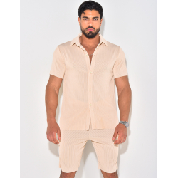 Ensemble short et chemise plissé Ensemble short et chemise plissé