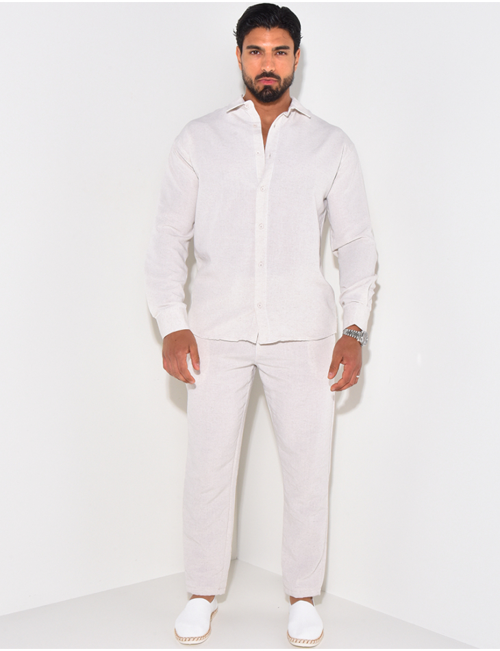 Ensemble pantalon et chemise manches longues