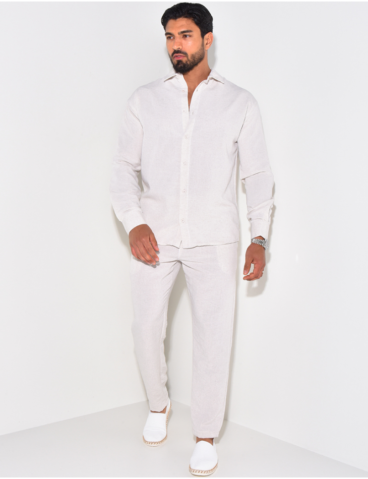Ensemble pantalon et chemise manches longues