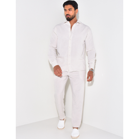 Ensemble pantalon et chemise manches longues