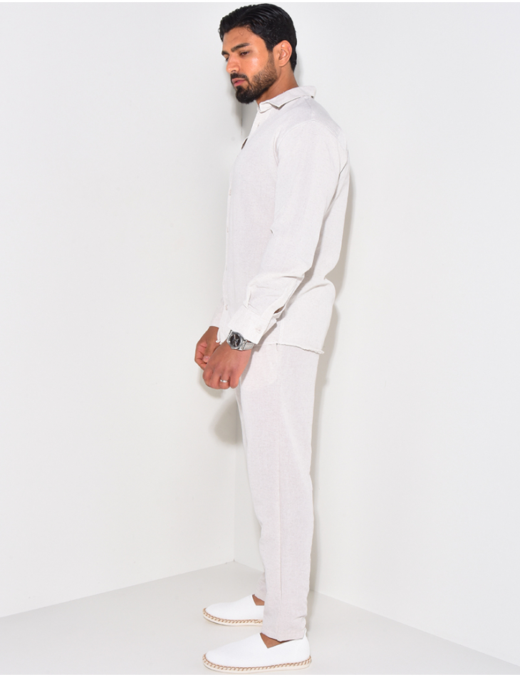 Ensemble pantalon et chemise manches longues