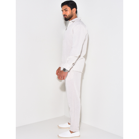 Ensemble pantalon et chemise manches longues