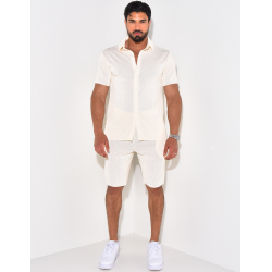 Ensemble short et chemise côtelé Ensemble short et chemise côtelé