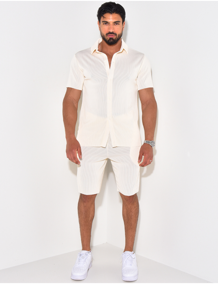 Ensemble short et chemise côtelé Ensemble short et chemise côtelé