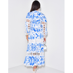 Ruffle & lace blouse and long skirt set Ruffle & lace blouse and long skirt set