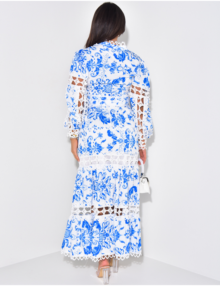 Ruffle & lace blouse and long skirt set Ruffle & lace blouse and long skirt set