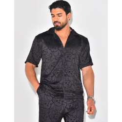 Ensemble pantalon et chemise à motifs en relief Ensemble pantalon et chemise à motifs en relief