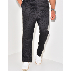 Ensemble pantalon et chemise à motifs en relief Ensemble pantalon et chemise à motifs en relief