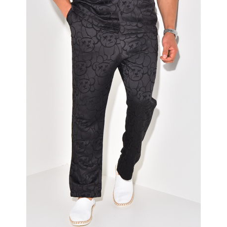 Ensemble pantalon et chemise à motifs en relief Ensemble pantalon et chemise à motifs en relief