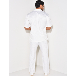 Ensemble pantalon et chemise à motifs en relief Ensemble pantalon et chemise à motifs en relief