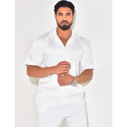 Ensemble pantalon et chemise à motifs en relief Ensemble pantalon et chemise à motifs en relief