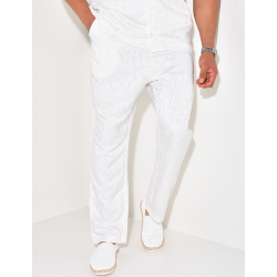 Ensemble pantalon et chemise à motifs en relief Ensemble pantalon et chemise à motifs en relief