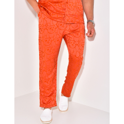 Ensemble pantalon et chemise à motifs en relief Ensemble pantalon et chemise à motifs en relief