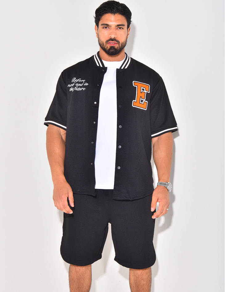 Ensemble short et chemise lettre E