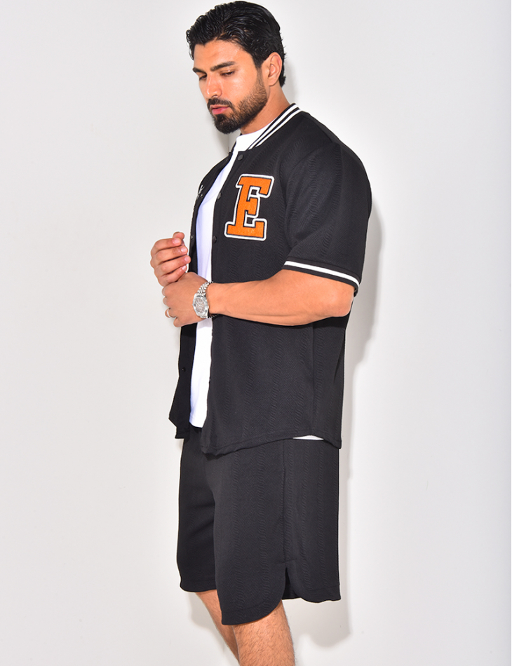 Ensemble short et chemise lettre E