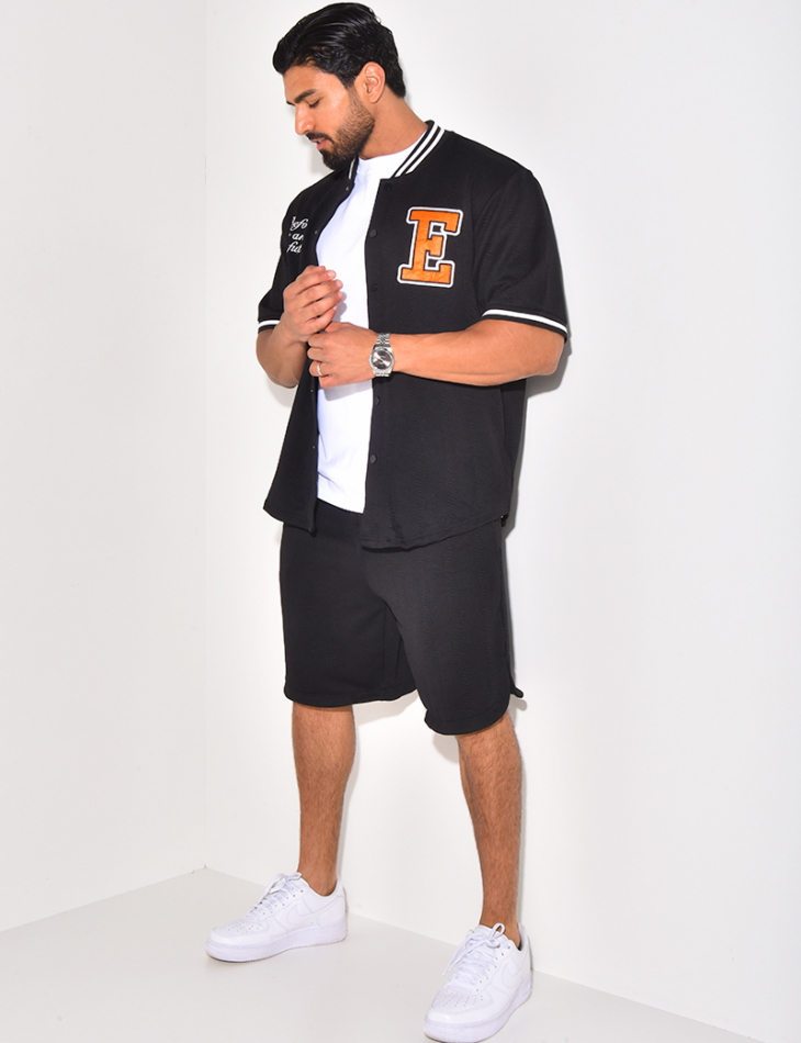 Ensemble short et chemise lettre E