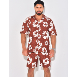 Ensemble short et chemise à fleurs Ensemble short et chemise à fleurs