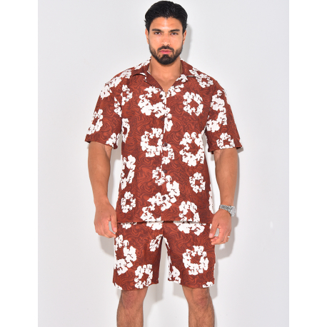 Ensemble short et chemise à fleurs Ensemble short et chemise à fleurs