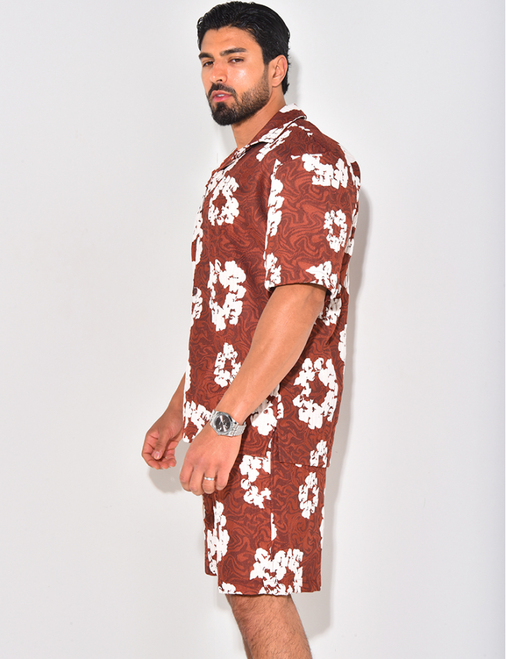 Ensemble short et chemise à fleurs Ensemble short et chemise à fleurs