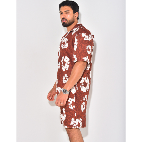 Ensemble short et chemise à fleurs Ensemble short et chemise à fleurs