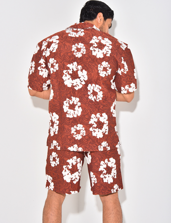 Ensemble short et chemise à fleurs Ensemble short et chemise à fleurs