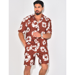 Ensemble short et chemise à fleurs Ensemble short et chemise à fleurs