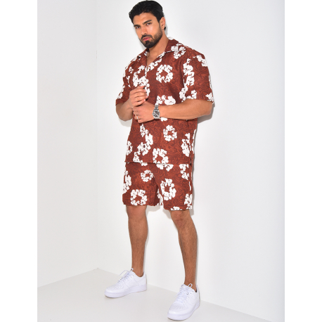 Ensemble short et chemise à fleurs Ensemble short et chemise à fleurs