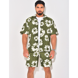 Ensemble short et chemise à fleurs Ensemble short et chemise à fleurs