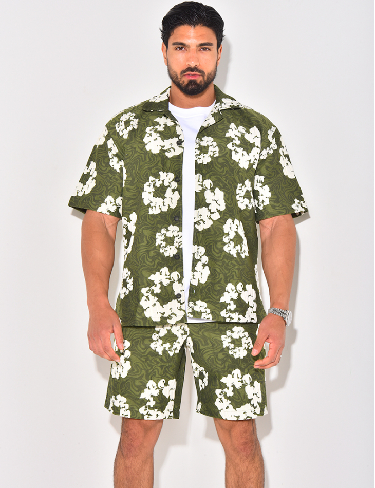Ensemble short et chemise à fleurs Ensemble short et chemise à fleurs