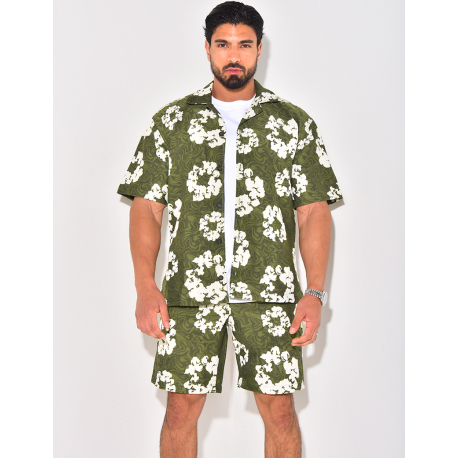 Ensemble short et chemise à fleurs Ensemble short et chemise à fleurs