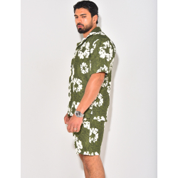Ensemble short et chemise à fleurs Ensemble short et chemise à fleurs