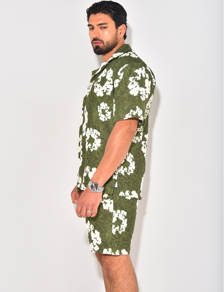 Ensemble short et chemise à fleurs Ensemble short et chemise à fleurs