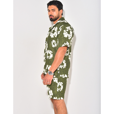 Ensemble short et chemise à fleurs Ensemble short et chemise à fleurs
