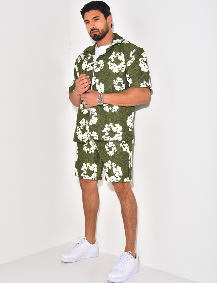 Ensemble short et chemise à fleurs Ensemble short et chemise à fleurs